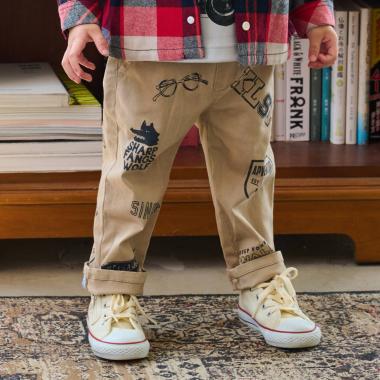 マルチプリントロング丈ストレートパンツ