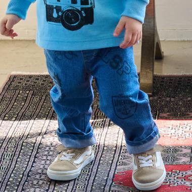 マルチプリントロング丈ストレートパンツ