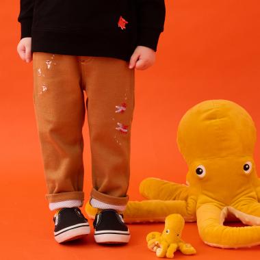 【蓄光】深海魚裾折り返しロング丈ストレートパンツ