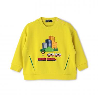 電車と街サイドポケットトレーナー