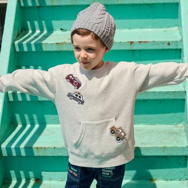 働く車アップリケトレーナー