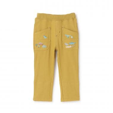 恐竜刺しゅうロング丈ストレートパンツ