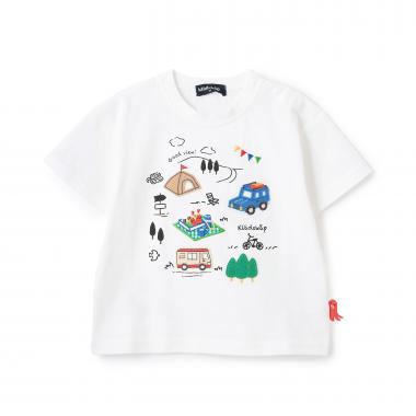 ピクニックアップリケ半袖Tシャツ
