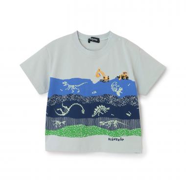 蓄光プリント地層と化石半袖Tシャツ