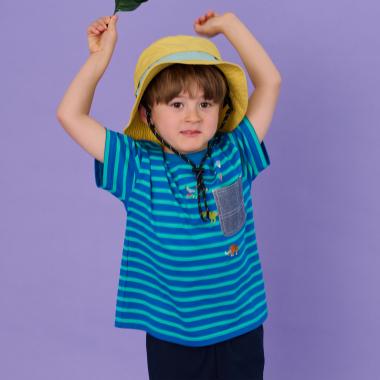 太古の生きものボーダー半袖Tシャツ