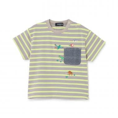 太古の生きものボーダー半袖Tシャツ