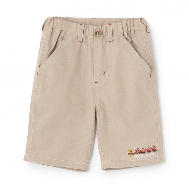 電車刺しゅう5分丈パンツ