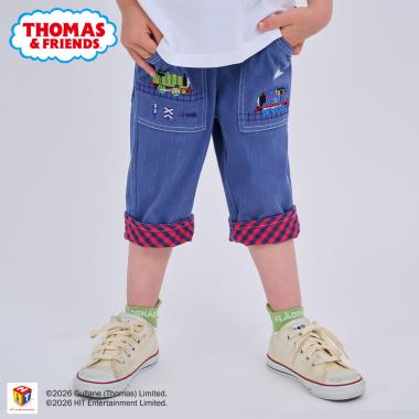 【トーマス】裾裏チェック6分丈パンツ