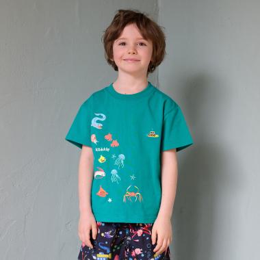 蓄光深海魚刺しゅう半袖Tシャツ