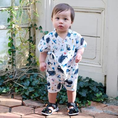 水族館柄甚平オール