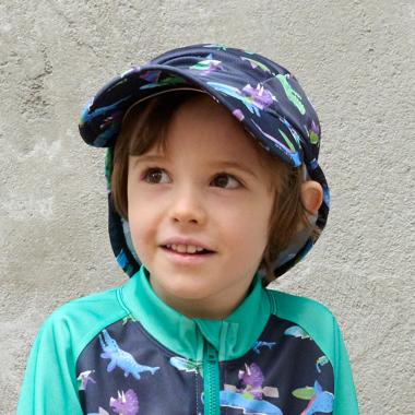 総柄日除けつきスイムキャップ