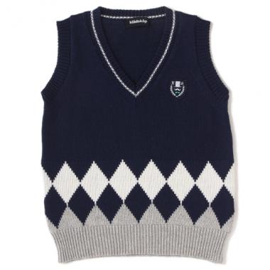 アーガイル柄ニットベスト