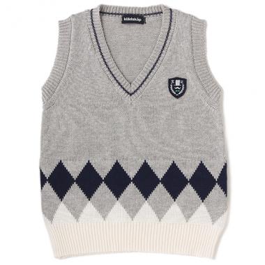 アーガイル柄ニットベスト