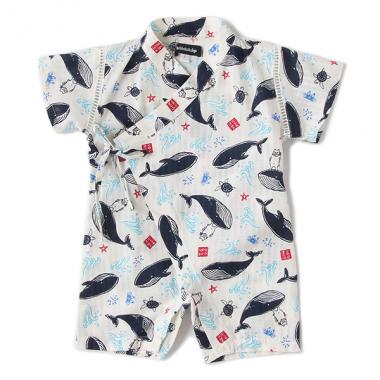 クジラ柄甚平オール