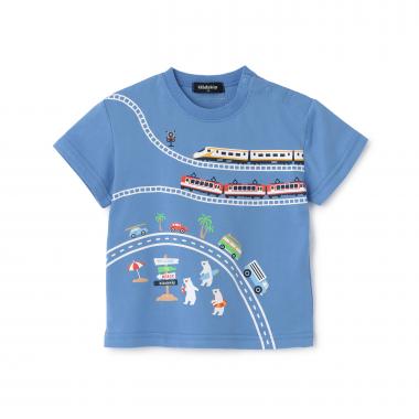 ☆彡海に行こう!乗り物プリント半袖Tシャツ