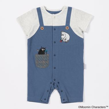 【MOOMIN】サロペット風半袖カバーオール