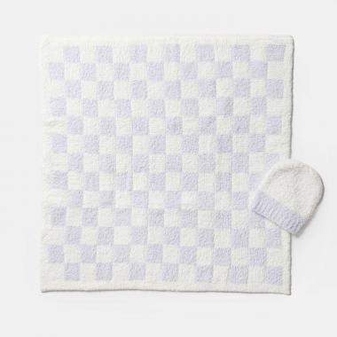 【Kashwere】カシウエア Baby Blanket Check w/ Cap ブランケット キャップ付き