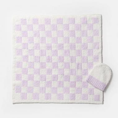 【Kashwere】カシウエア Baby Blanket Check w/ Cap ブランケット キャップ付き