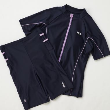 【SWIM】【FILA】ワンポイントZIP半袖セパレートスクール水着