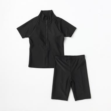 【SWIM】【NIKKI】女児スクール水着 半袖フルジップセパレート ストレッチ素材