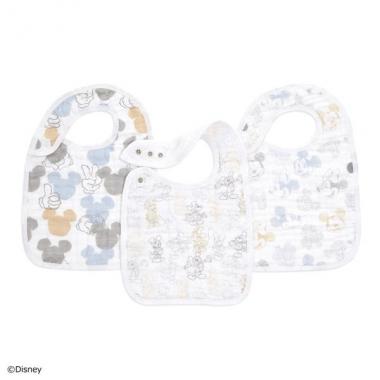 【aden + anais】スナップビブ/ミッキー+ミニー/3枚
