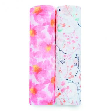 【aden + anais】スワドル/ペタルブルーム/2枚