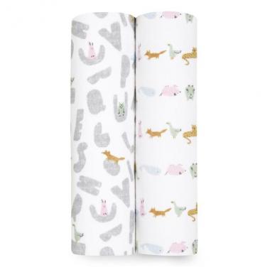 【aden + anais】スワドル/アルファベットアニマル/2枚