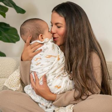 【aden + anais】スワドル/ジラフサファリ/2枚