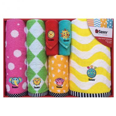 【ベビー雑貨】【Sassy(ライセンス)】サッシー・ギフトタオルセット／DX／6枚入