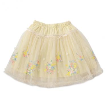 花刺しゅうチュールつきスカート