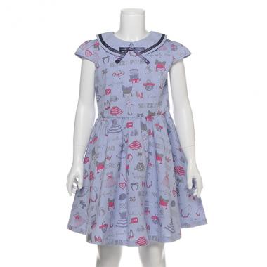 きせかえ柄衿つきラメプリントワンピース