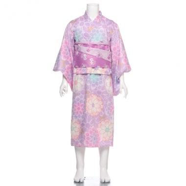 ポンポン菊柄2WAY浴衣