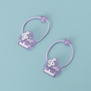 ラメ入りピアノヘアポニー2個セット