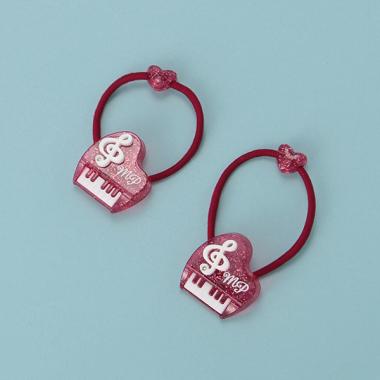 ラメ入りピアノヘアポニー2個セット