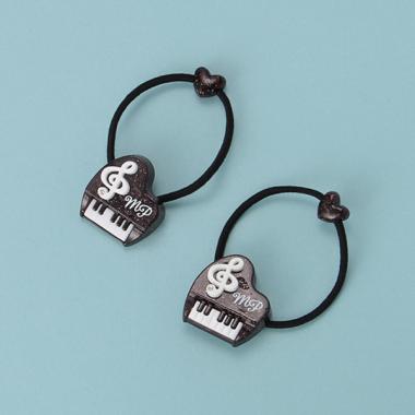 ラメ入りピアノヘアポニー2個セット