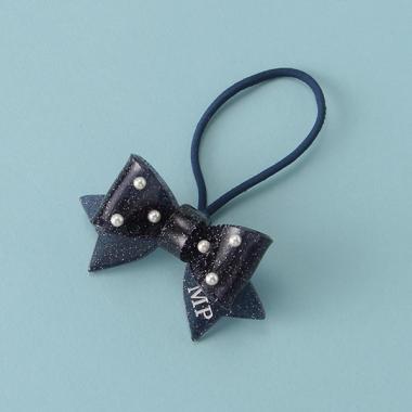 フェイクパールつきキラキラリボンヘアポニー