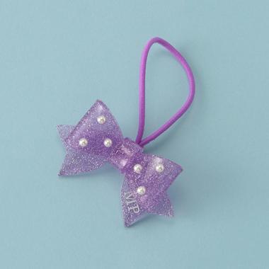 フェイクパールつきキラキラリボンヘアポニー