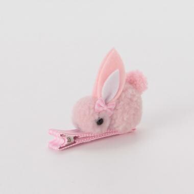 ウサギボアヘアクリップ