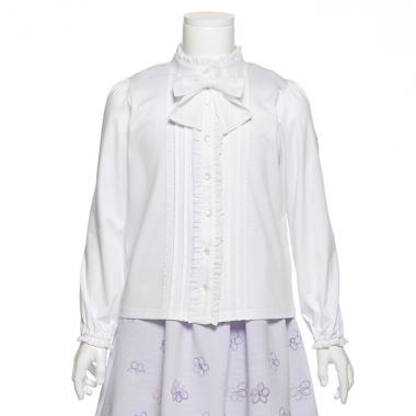 リボンつきスタンドカラーブラウス