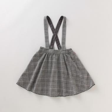 サスペンダーつきチェックジャカードスカート