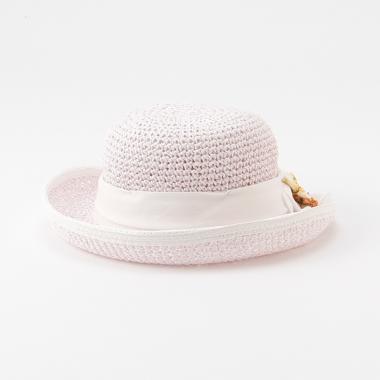 冷感 花リボンつきペーパーハット