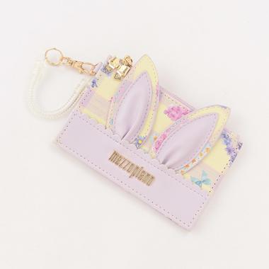 ウサ耳チェック＆花柄パスケース