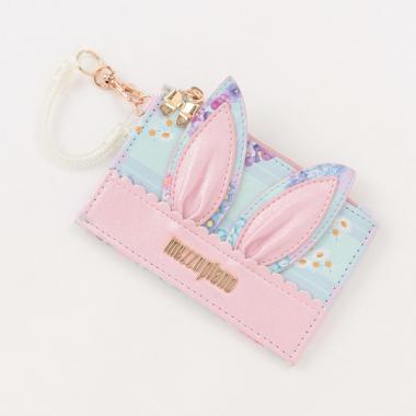 ウサ耳チェック＆花柄パスケース