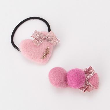 フワフワヘアアクセ2個セット 【日本製】
