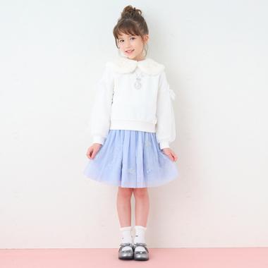 トゥシューズ刺しゅうチュールスカート