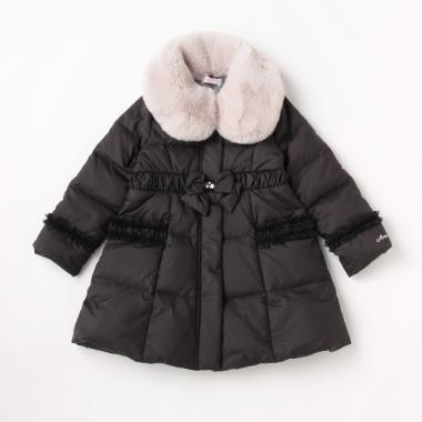 フェイクファー衿つきロングダウン