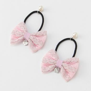 レースリボンヘアポニー2個セット【日本製】