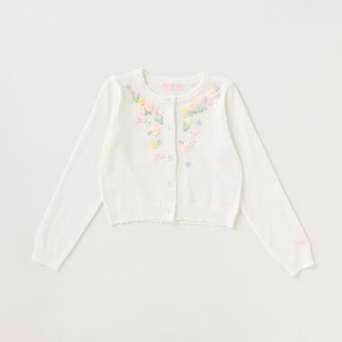 花刺しゅうニットカーディガン