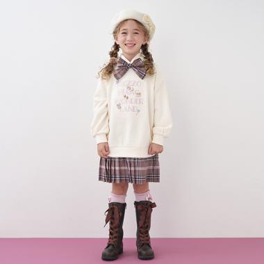 チェックプリーツ切替パーカワンピース