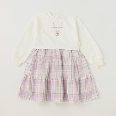 【人気商品再入荷】【直営店で取り扱い無し】ネックレス刺しゅうドッキングティアードワンピース